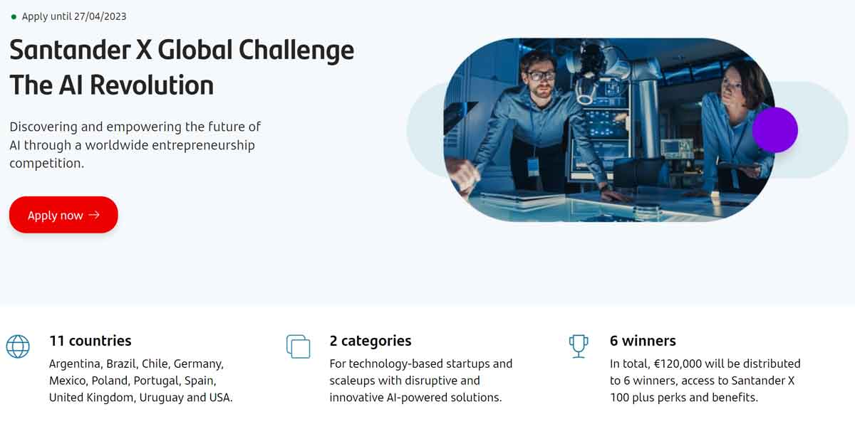 Santander, Microsoft y Oxentia Foundation lanzan un reto de inteligencia artificial para emprendedores de 11 países