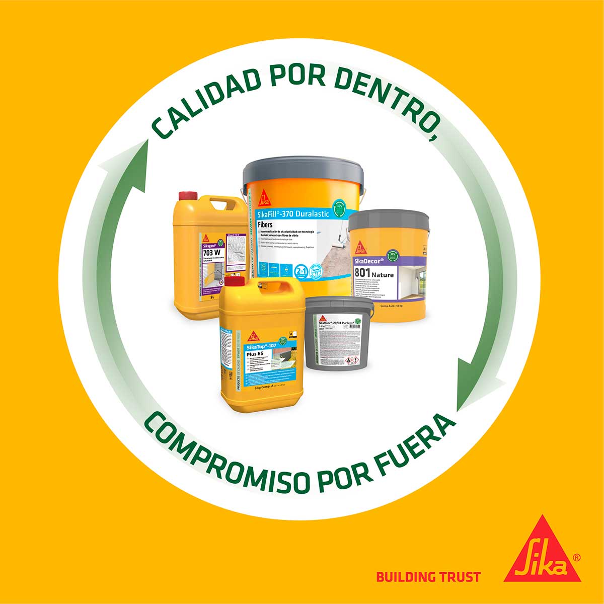 Sika se suma a la economía circular con la transición a nuevos envases reciclados para sus principales gamas de materiales