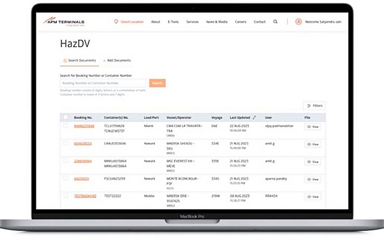 APMT launches online portal for hazardous cargo documents