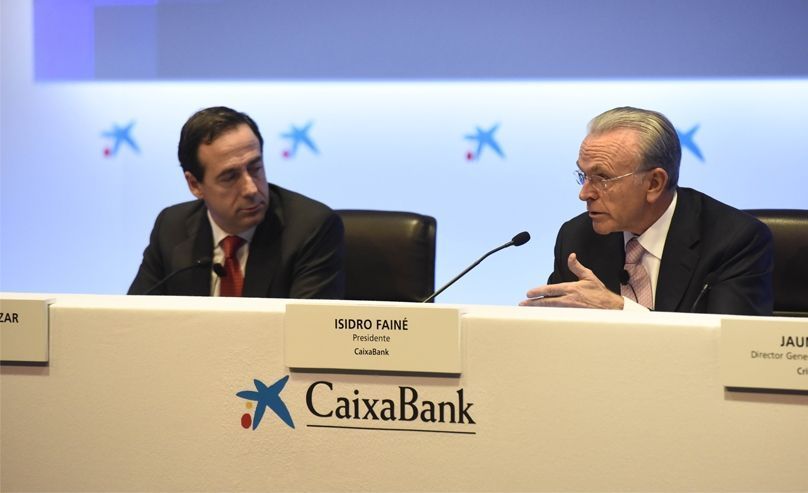 Gonzalo Gortázar, consejero delegado de CaixaBank, e Isidro Fainé, presidente de la entidad