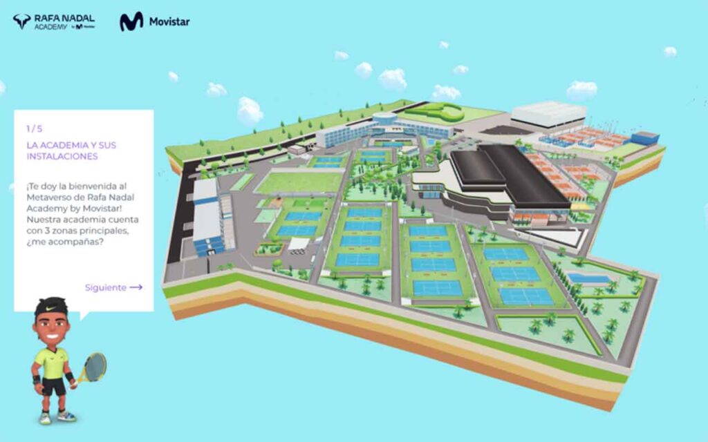 Telefónica desarrolla el metaverso de la Rafa Nadal Academy by Movistar