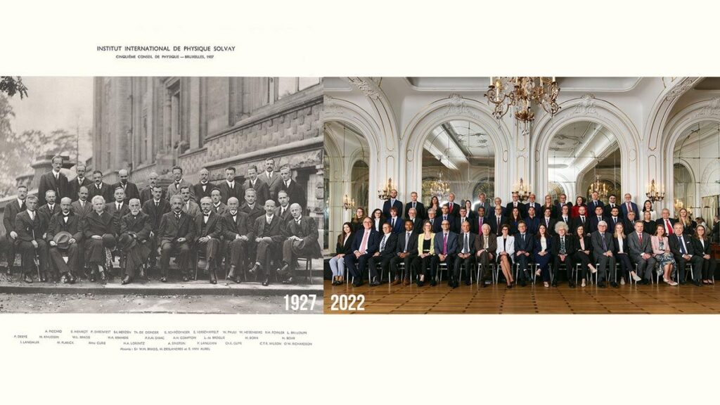 34 reconocidos científicos y 21 jóvenes investigadores europeos en el ámbito de la química recrean la icónica foto de Curie y Einstein en 1927
