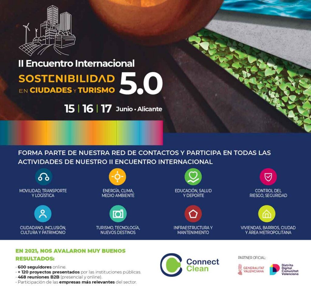 Connect Clean y Distrito Digital convertirán Alicante en punto de encuentro internacional del turismo sostenible y la tecnología