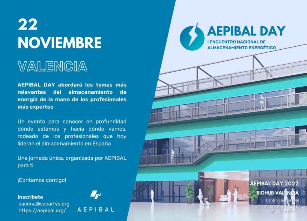 Aepibal Day reunirá a toda la industria del sector del almacenamiento energético en valencia