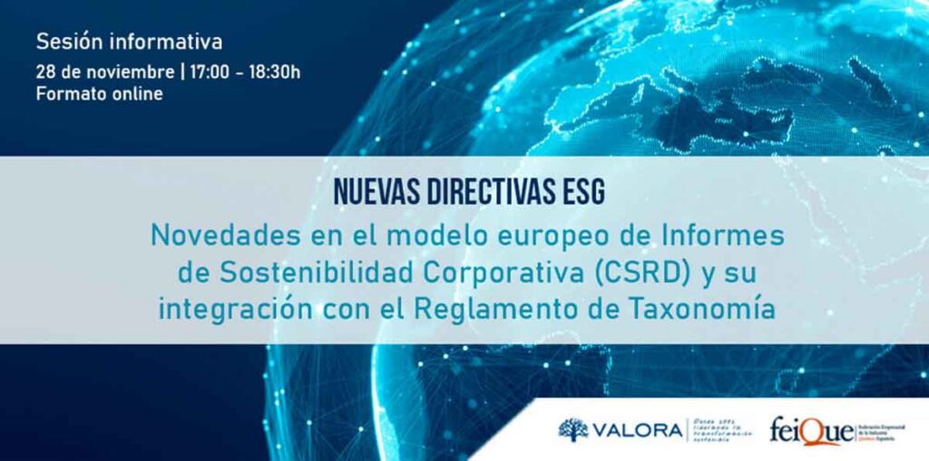 Feique y Valora abordan el nuevo modelo europeo de Informes de Sostenibilidad Corporativa (CSRD)