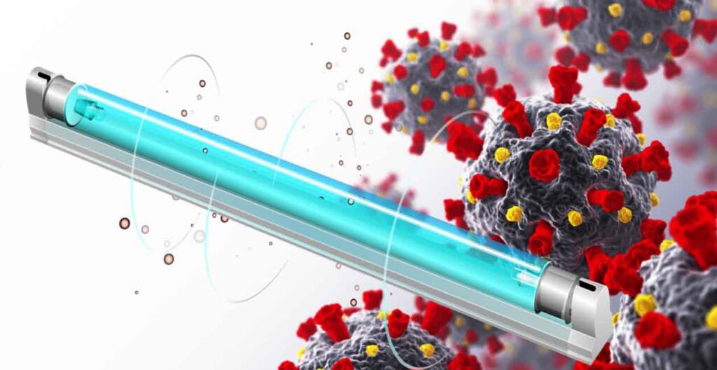Germicidal UV lamps: A trade-off between disinfection and air quality