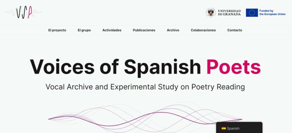 Voices of Spanish Poets, primer archivo vocal dinámico de la poesía española realizado en la UGR