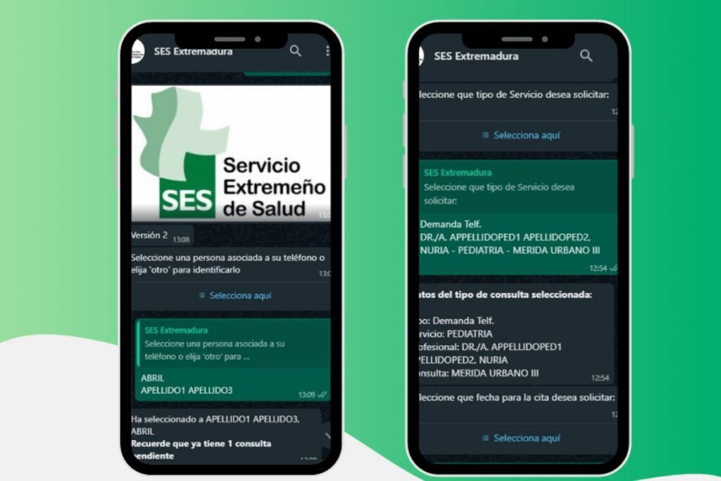 La Junta de Extremadura pone en marcha un programa piloto para gestionar citas médicas a través de WhatsApp