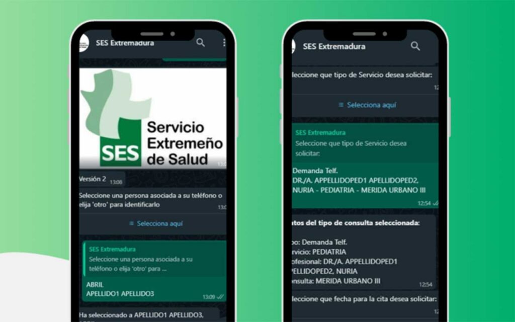 Interfaz de la aplicación de Sílice para la gestión de citas médicas con IA