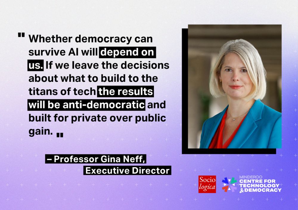 Gina Neff explores the impact of artificial intelligence on democracy and advocates for a responsible approach