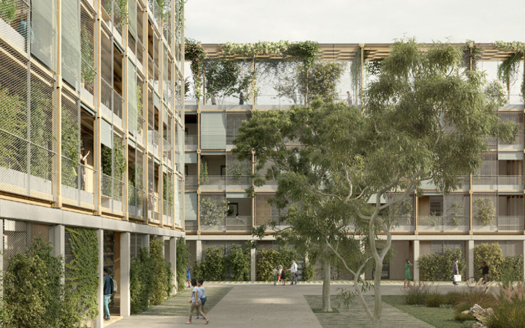 Render del sistema de regeneración urbana presentado por la UPC en Venecia
