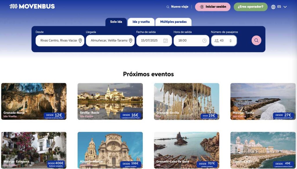 Plataforma MOVENBUS conecta operadores de autobús en España con usuarios en tiempo real