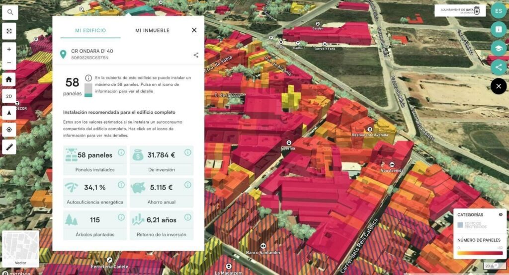 El Ayuntamiento de Gata de Gorgos lanza un innovador Mapa Solar que dará información gratuita a todos sus habitantes